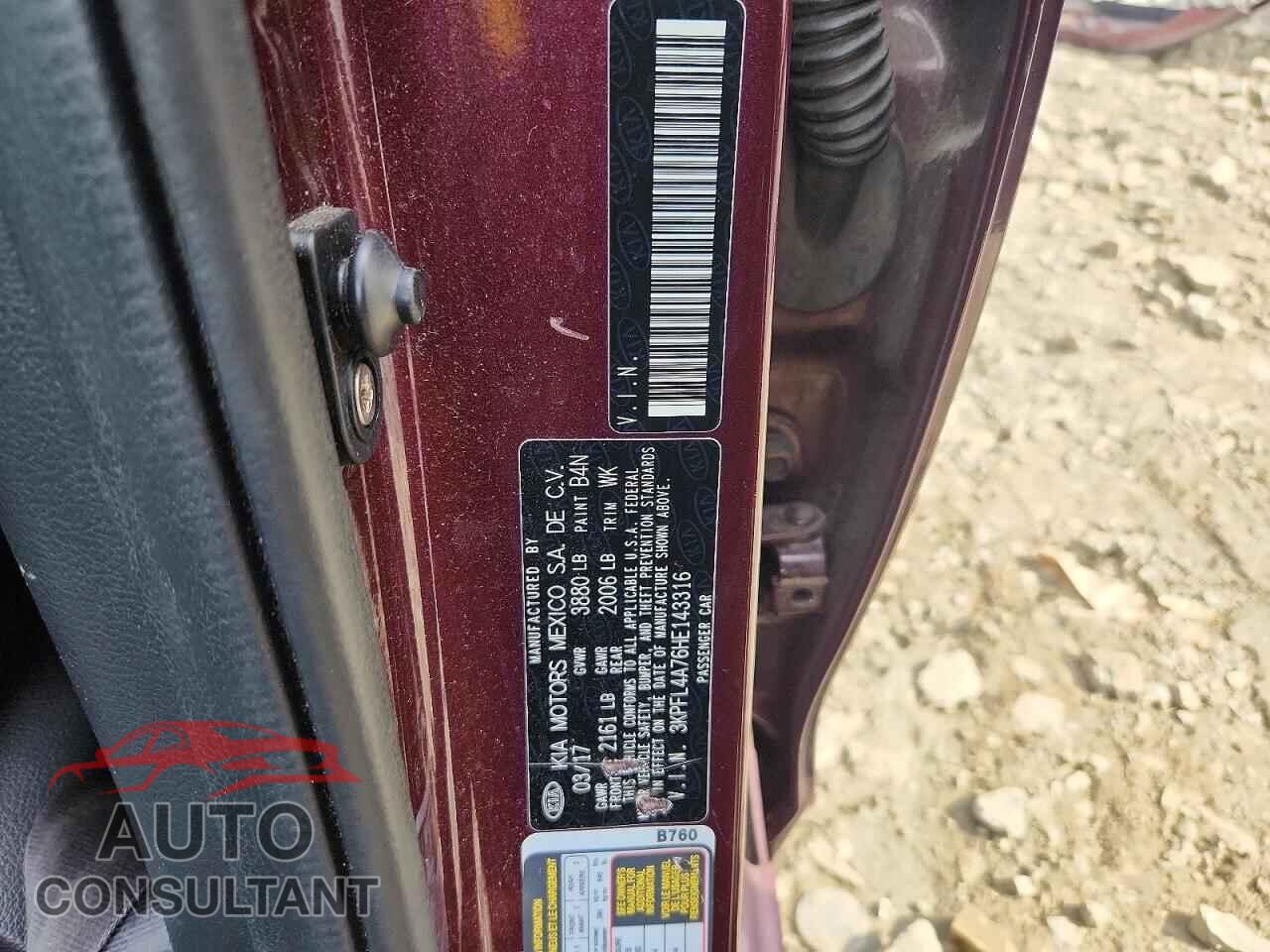 KIA FORTE 2017 - 3KPFL4A76HE143316