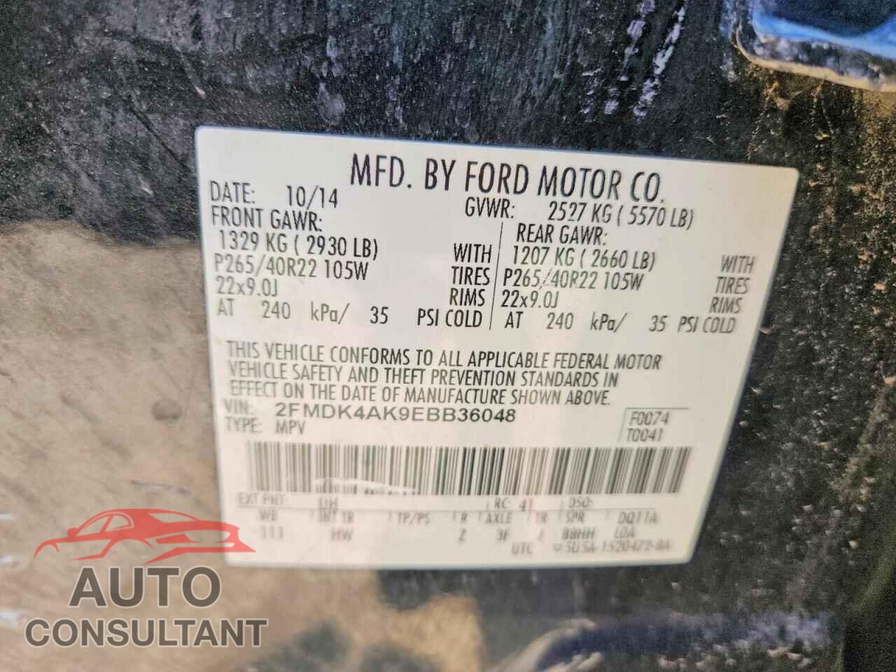 FORD EDGE 2014 - 2FMDK4AK9EBB36048