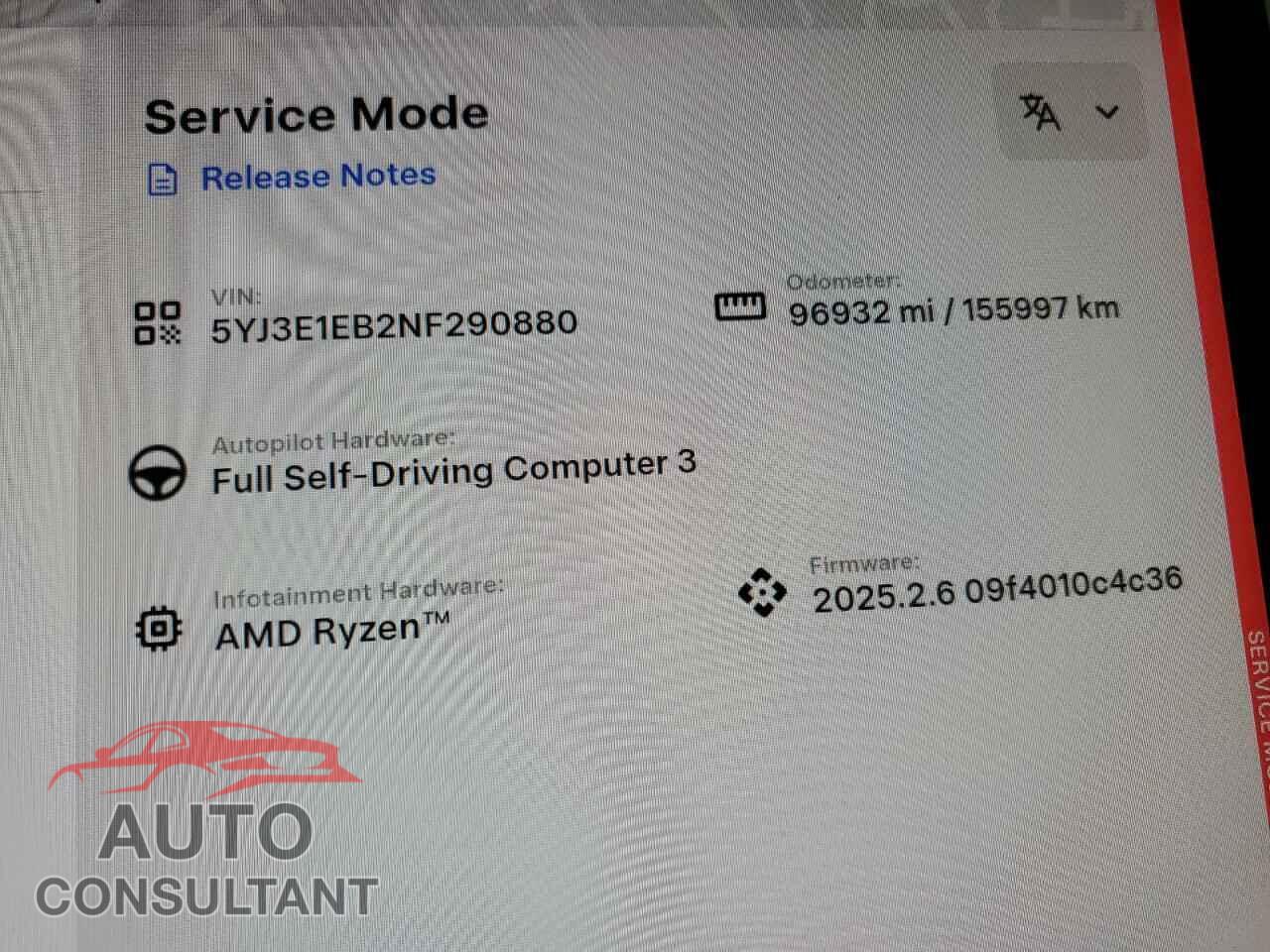 TESLA MODEL 3 2022 - 5YJ3E1EB2NF290880