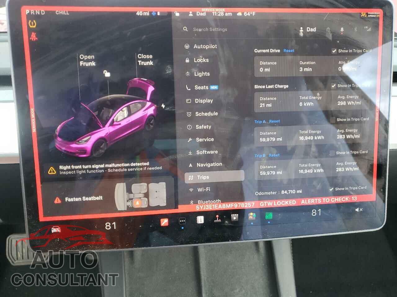 TESLA MODEL 3 2021 - 5YJ3E1EA8MF978257