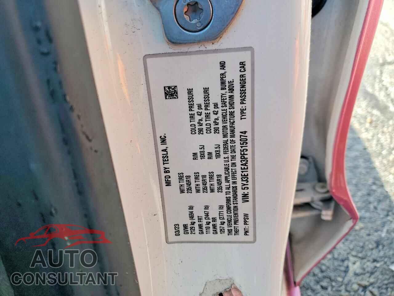 TESLA MODEL 3 2023 - 5YJ3E1EA3PF515074