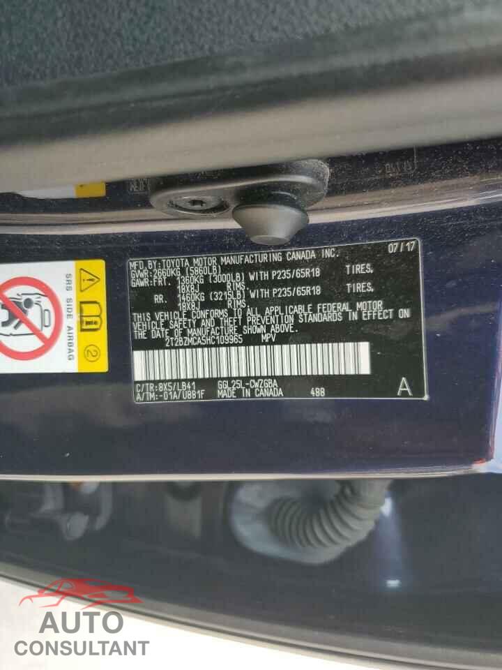 LEXUS RX350 2017 - 2T2BZMCA5HC109965