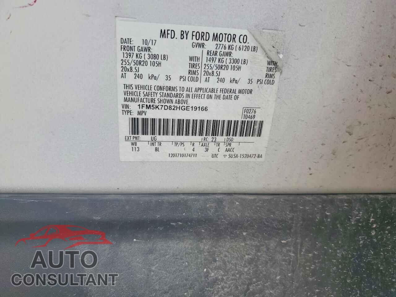 FORD EXPLORER 2017 - 1FM5K7D82HGE19166