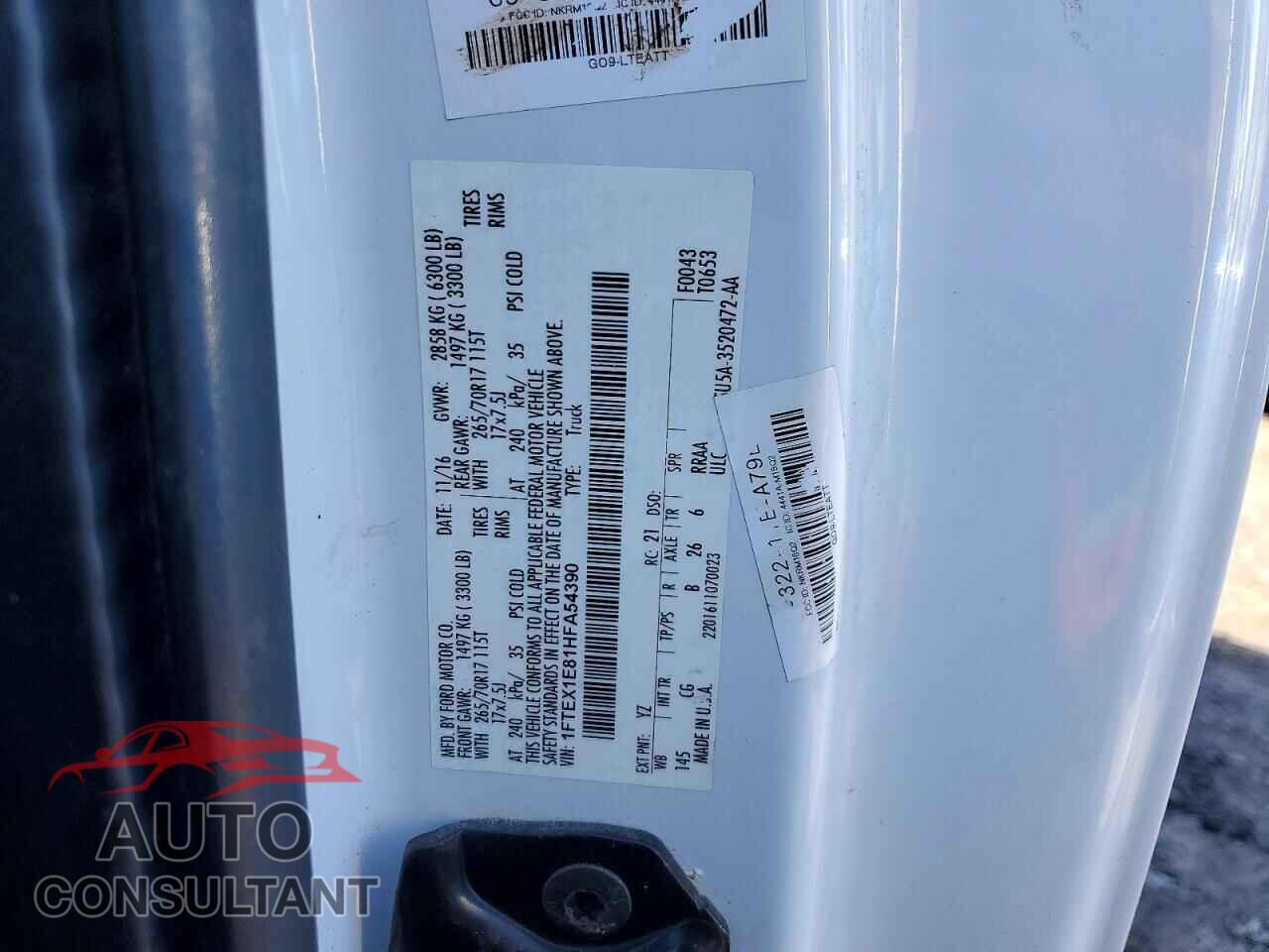 FORD F150 2017 - 1FTEX1E81HFA54390