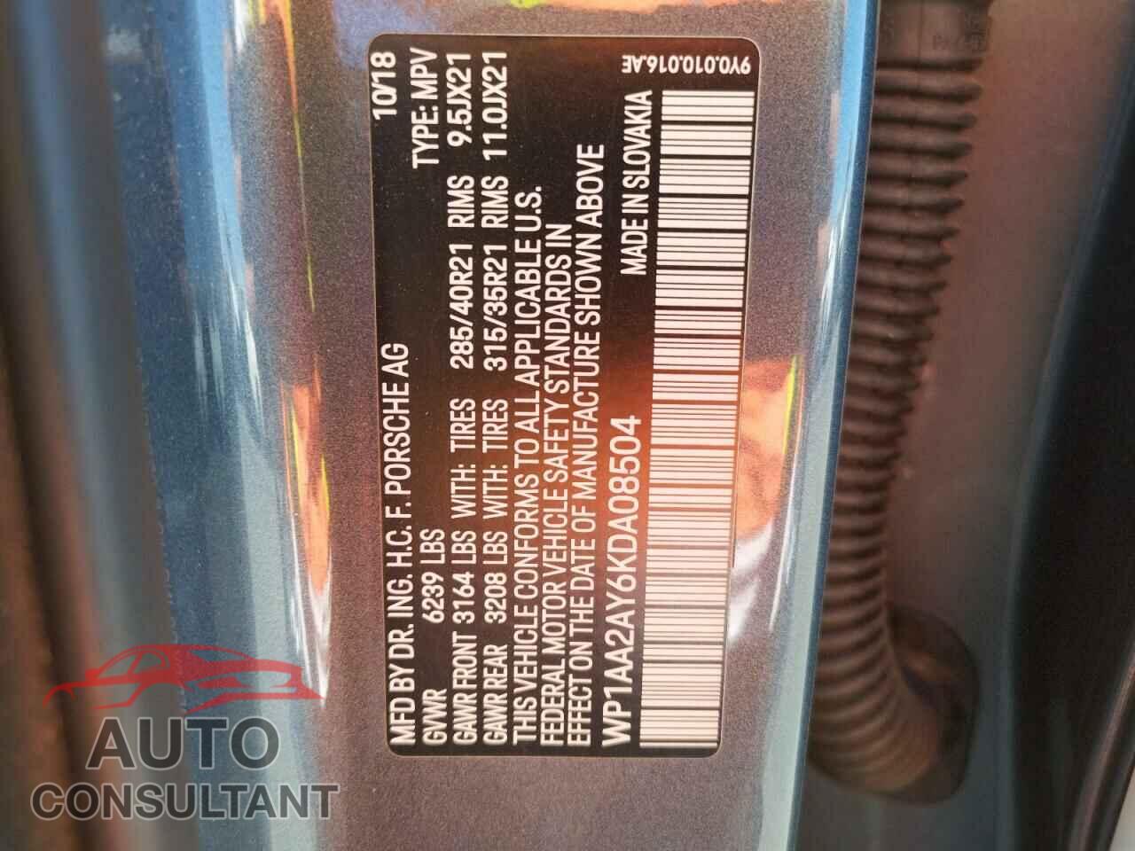 PORSCHE CAYENNE 2019 - WP1AA2AY6KDA08504