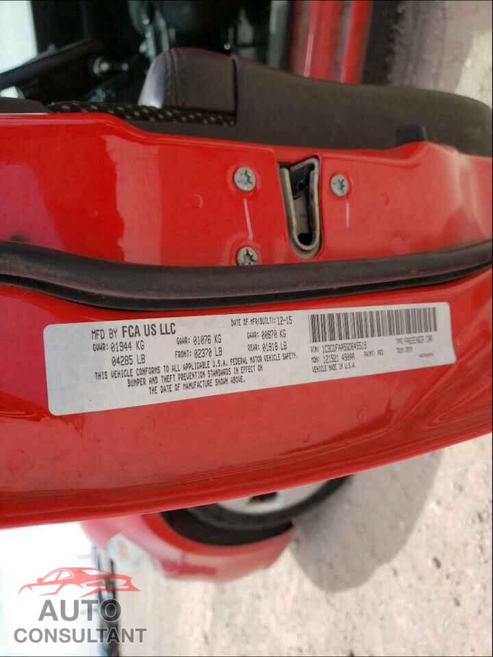 DODGE DART 2016 - 1C3CDFAA5GD645519