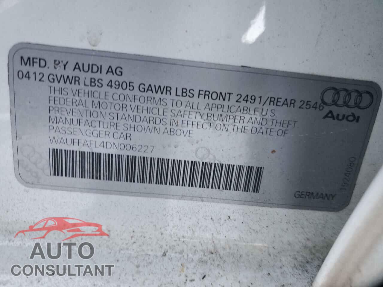 AUDI A4 2013 - WAUFFAFL4DN006227