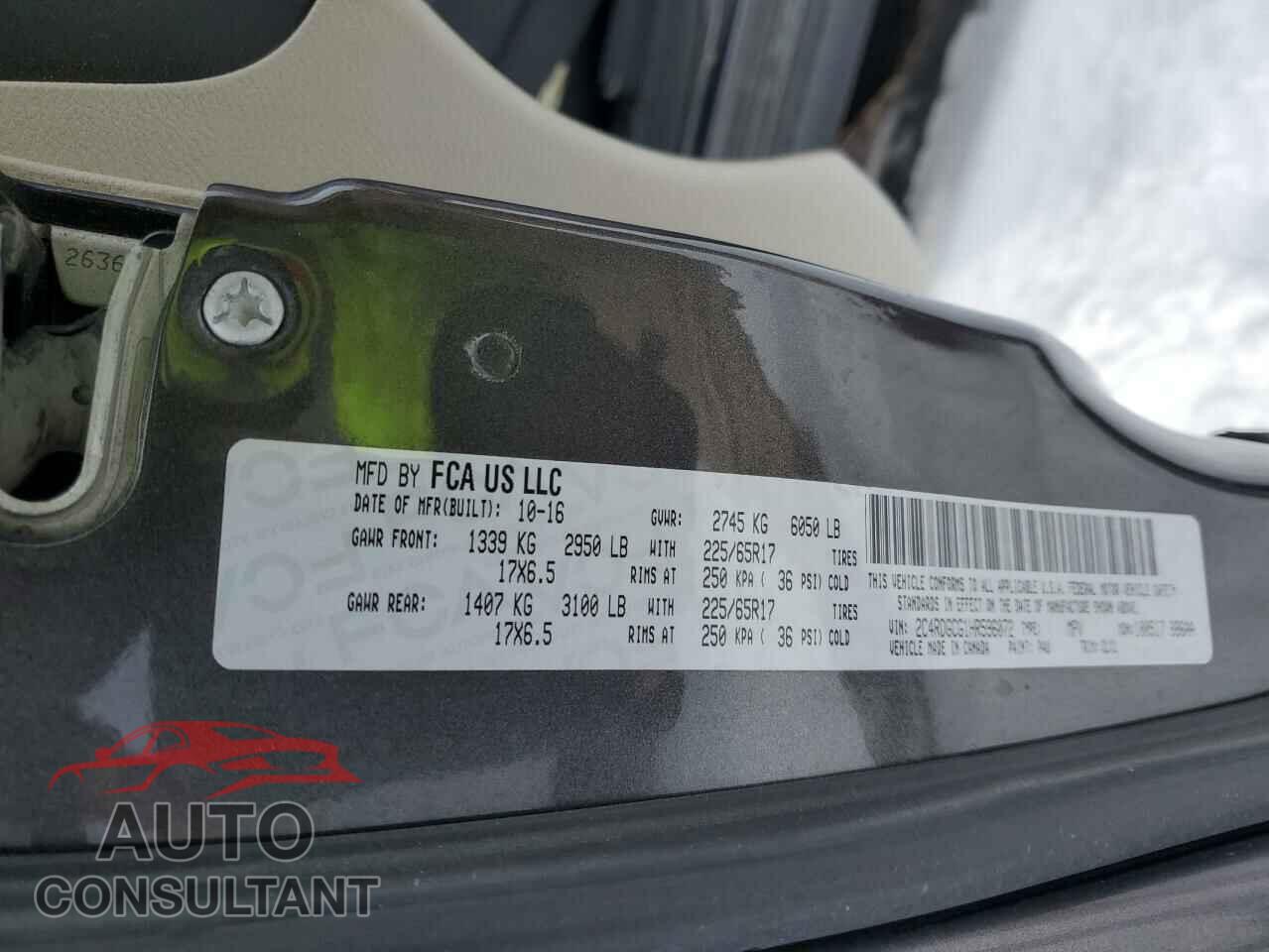 DODGE CARAVAN 2017 - 2C4RDGCG1HR596072