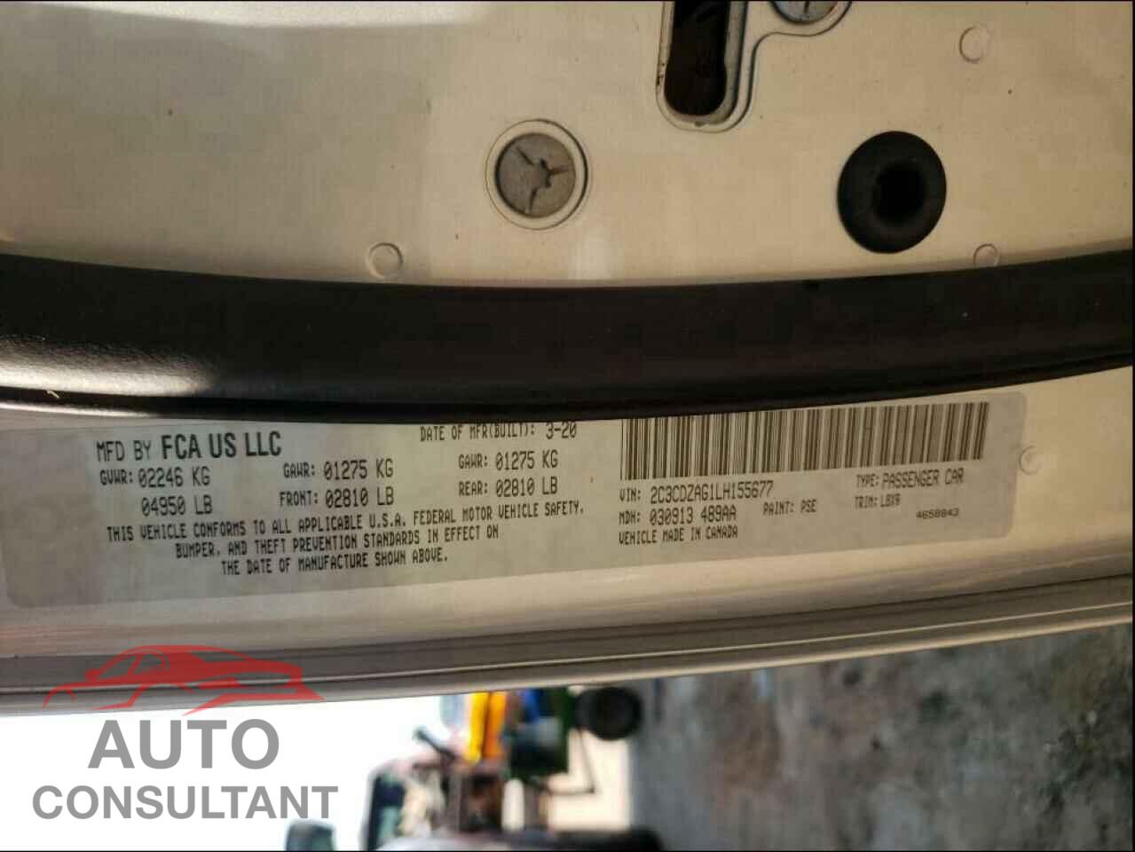 DODGE CHALLENGER 2020 - 2C3CDZAG1LH155677