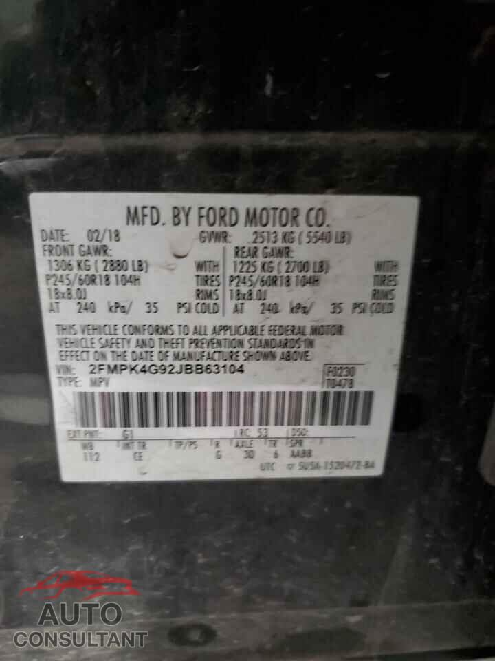 FORD EDGE 2018 - 2FMPK4G92JBB63104