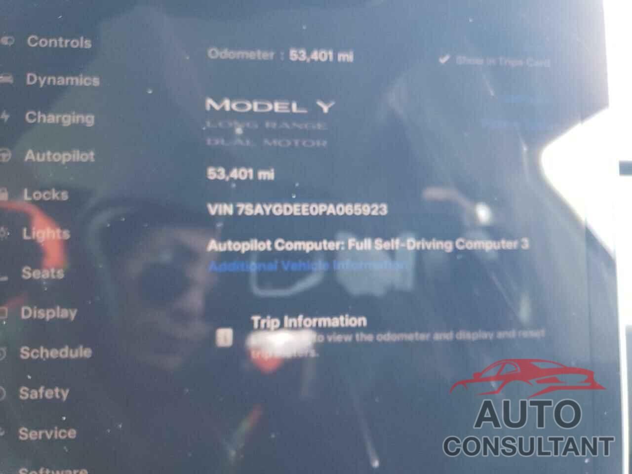 TESLA MODEL Y 2023 - 7SAYGDEE0PA065923