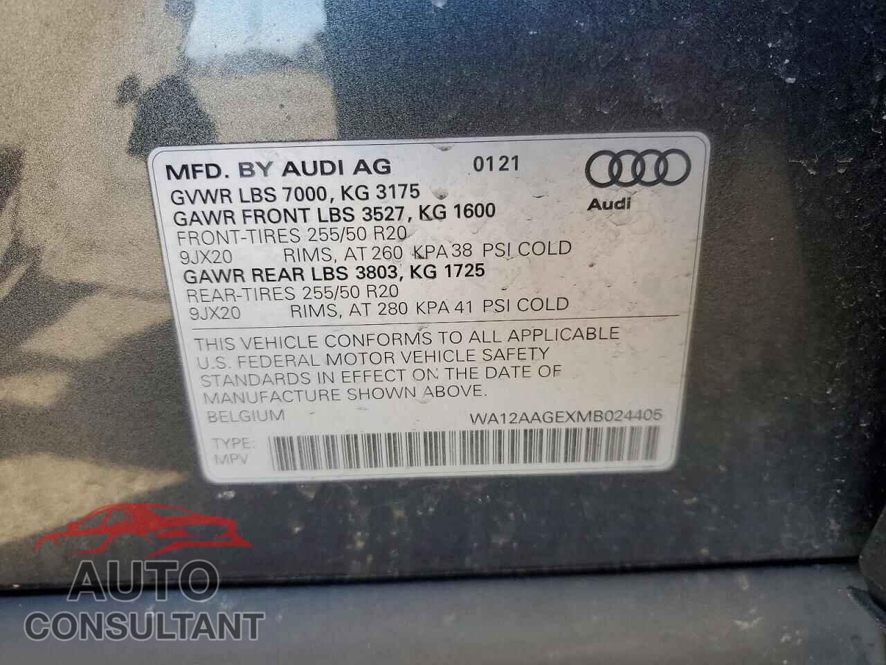 AUDI E-TRON 2021 - WA12AAGEXMB024405