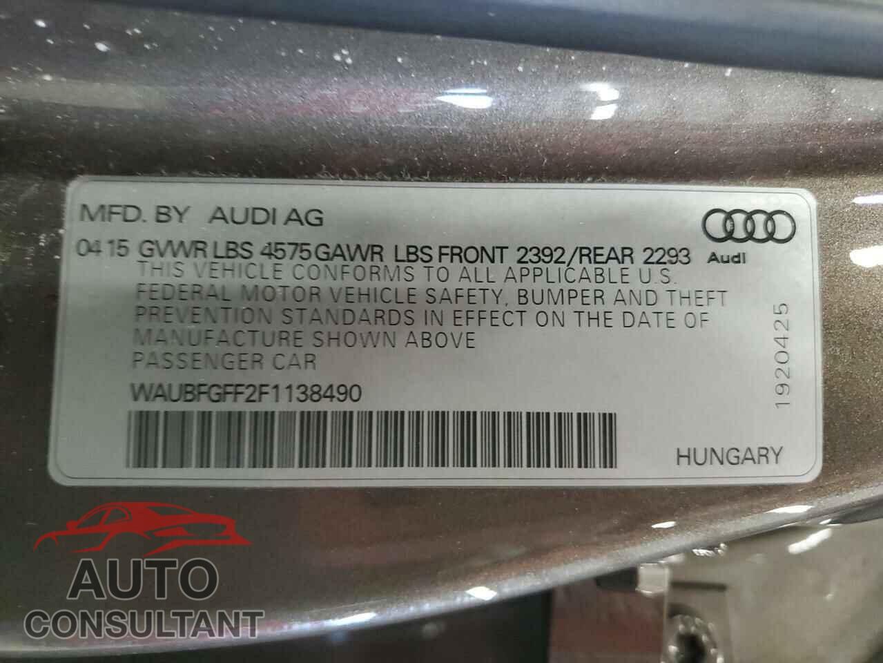 AUDI A3 2015 - WAUBFGFF2F1138490