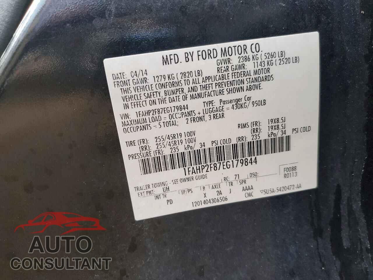 FORD TAURUS 2014 - 1FAHP2F87EG179844