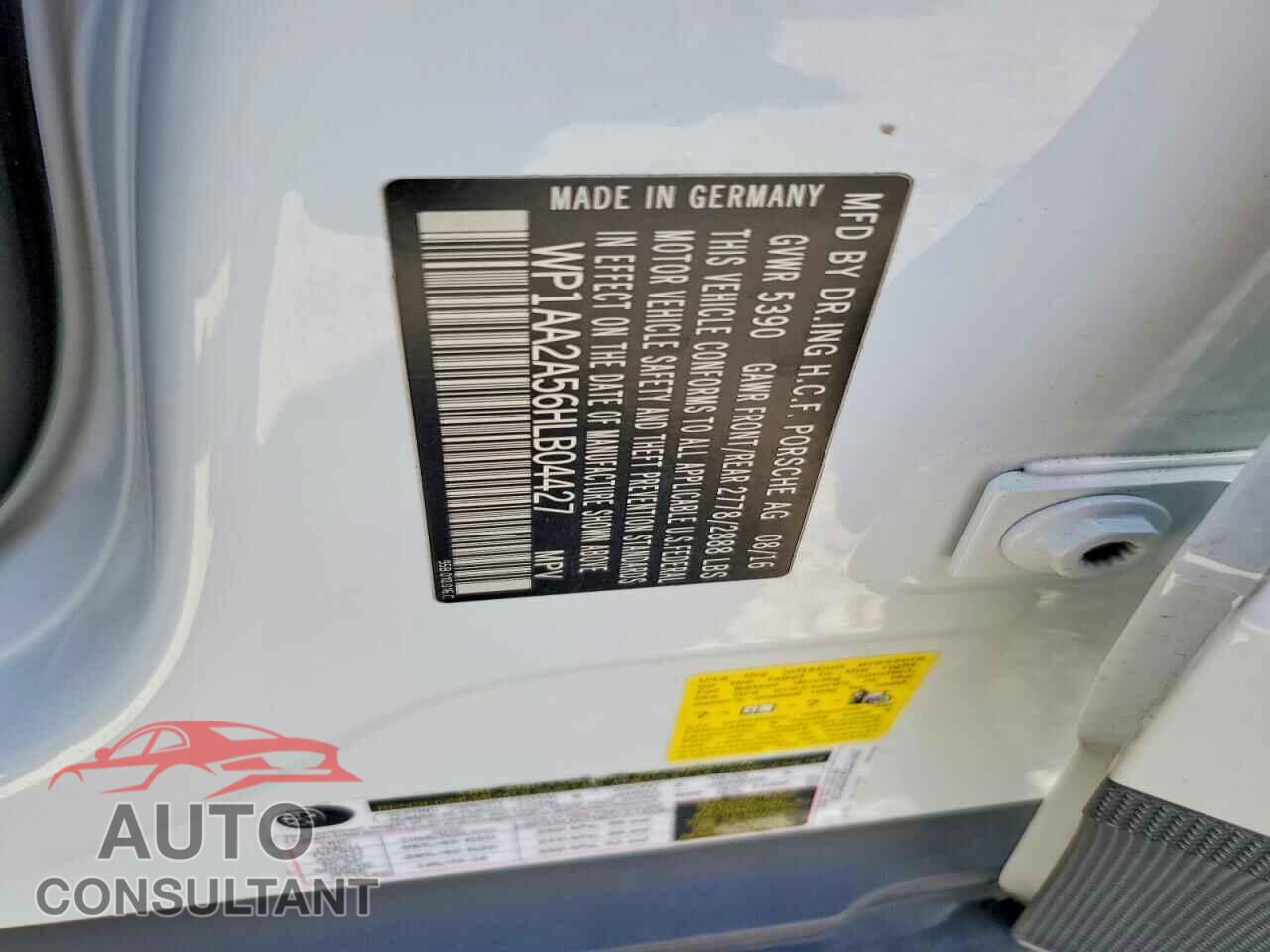 PORSCHE MACAN 2017 - WP1AA2A56HLB04427