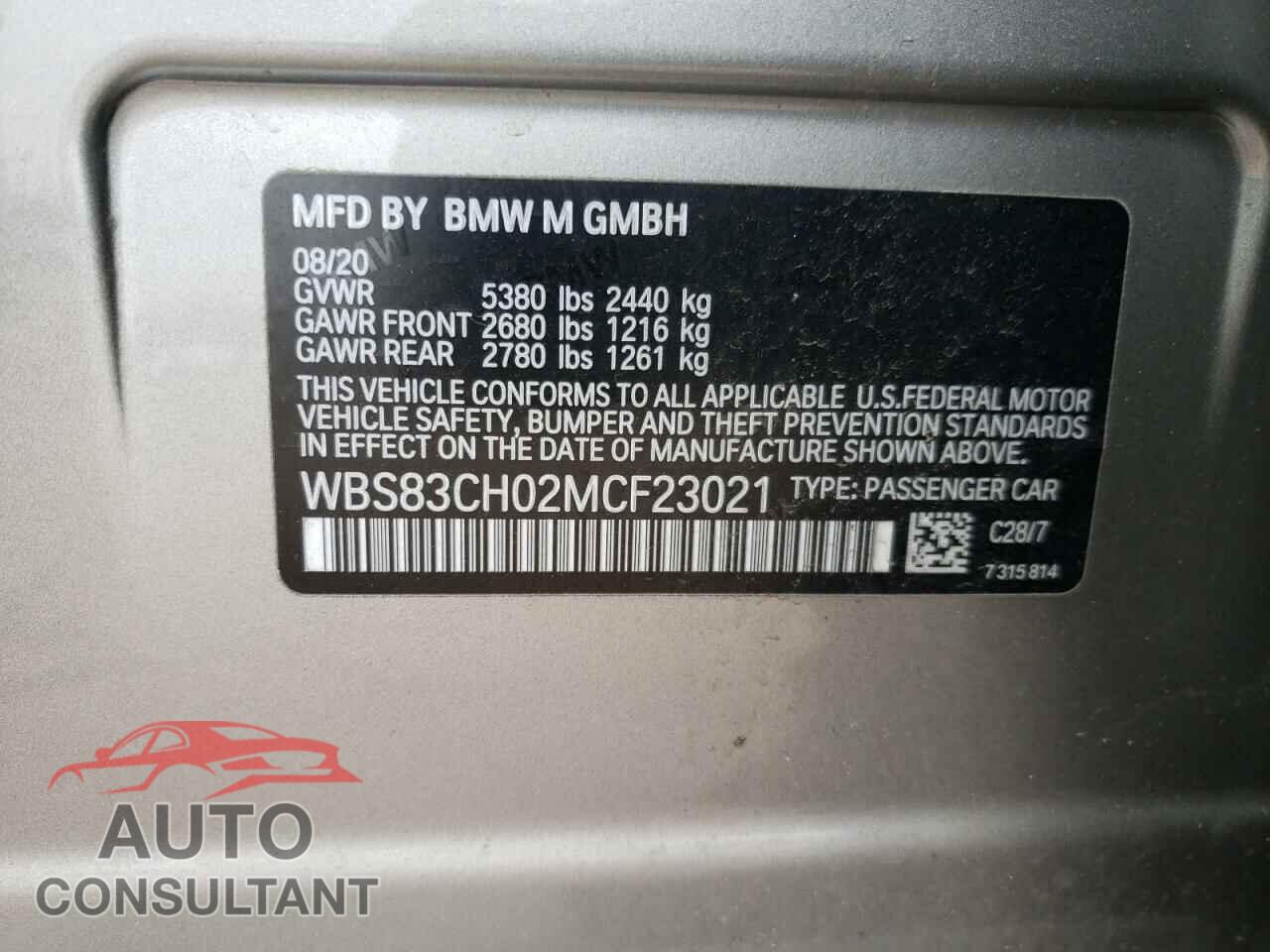 BMW M5 2021 - WBS83CH02MCF23021