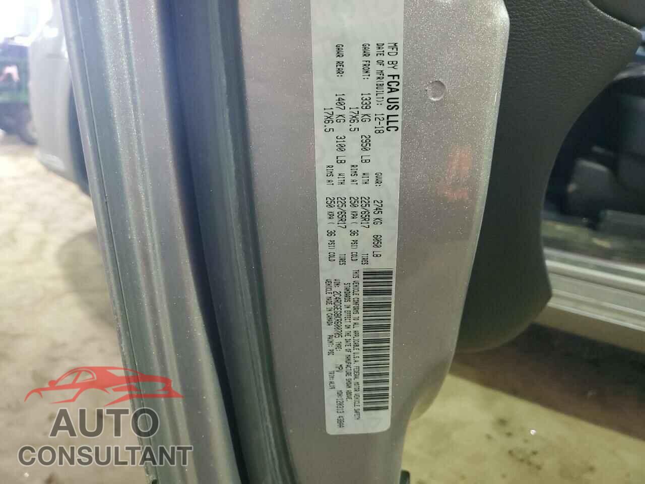 DODGE CARAVAN 2019 - 2C4RDGEG8KR600705