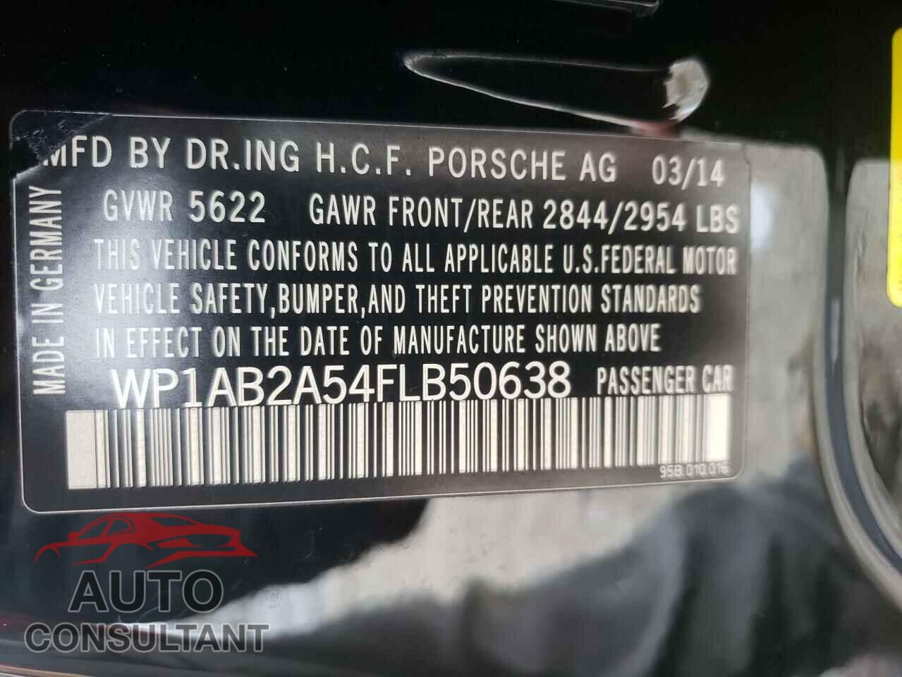 PORSCHE MACAN 2015 - WP1AB2A54FLB50638