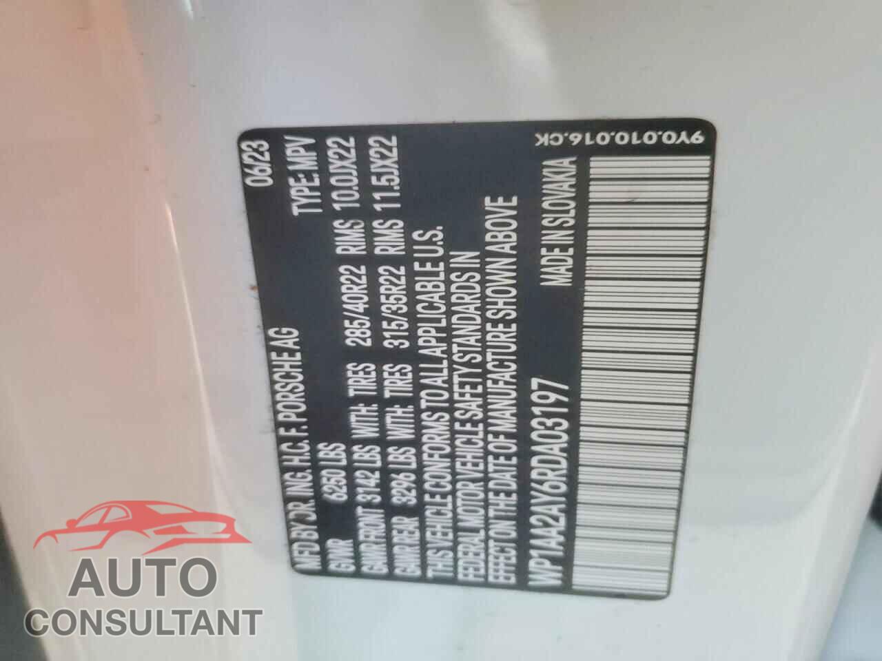 PORSCHE CAYENNE 2024 - WP1AA2AY6RDA03197