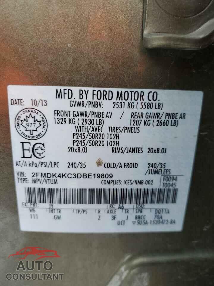 FORD EDGE 2013 - 2FMDK4KC3DBE19809