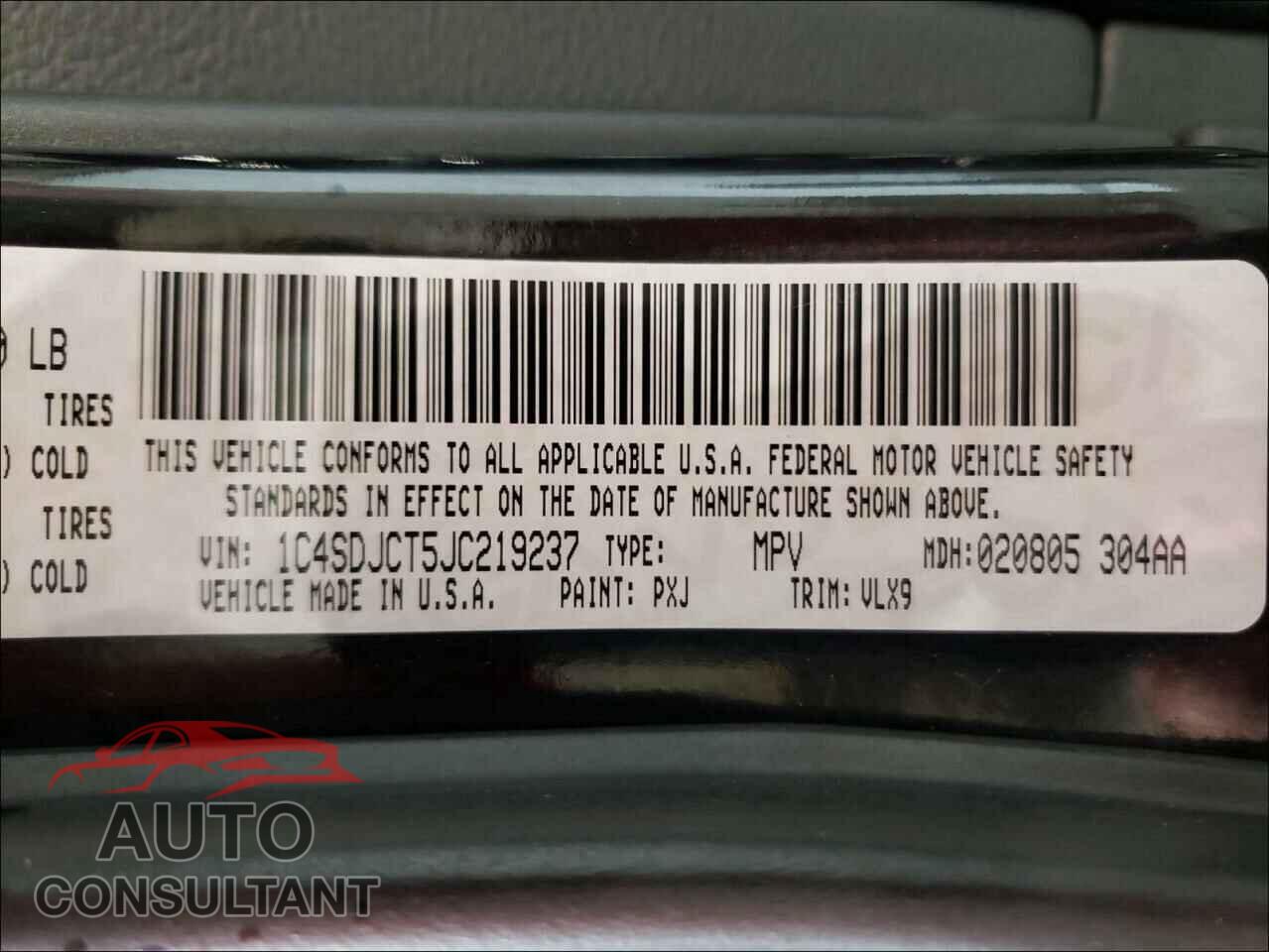 DODGE DURANGO 2018 - 1C4SDJCT5JC219237