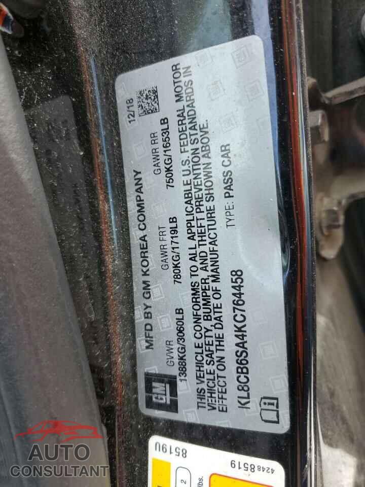 CHEVROLET SPARK 2019 - KL8CB6SA4KC764458