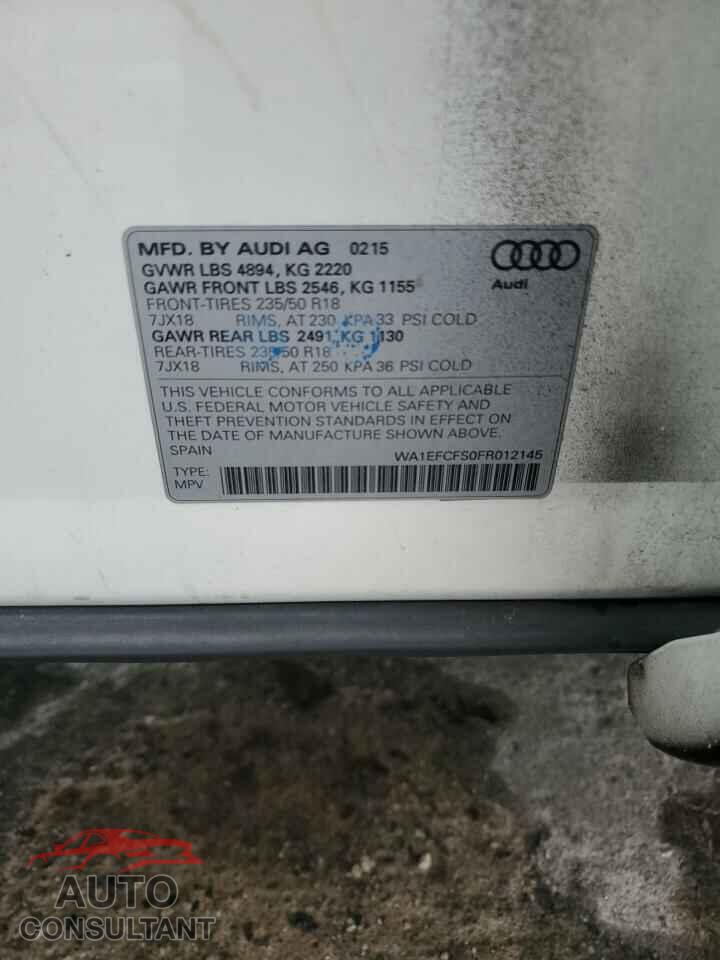 AUDI Q3 2015 - WA1EFCFS0FR012145