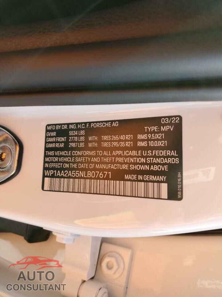 PORSCHE MACAN 2022 - WP1AA2A55NLB07671