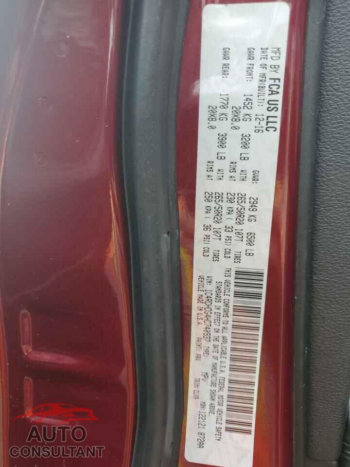 DODGE DURANGO 2017 - 1C4RDHDG4HC740937