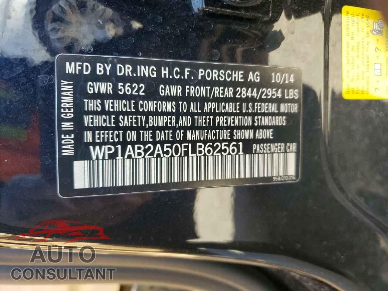 PORSCHE MACAN 2015 - WP1AB2A50FLB62561