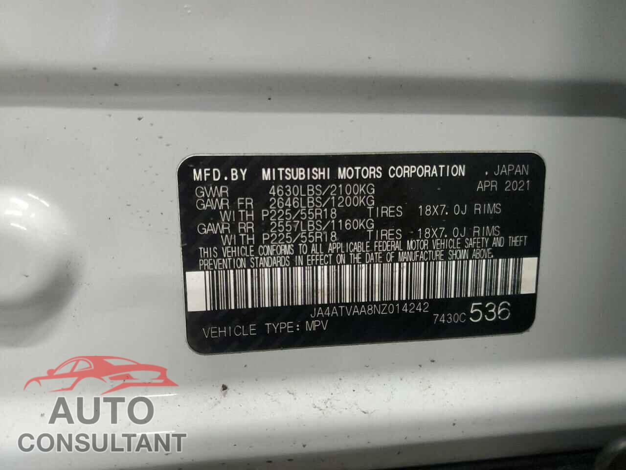MITSUBISHI ECLIPSE 2022 - JA4ATVAA8NZ014242