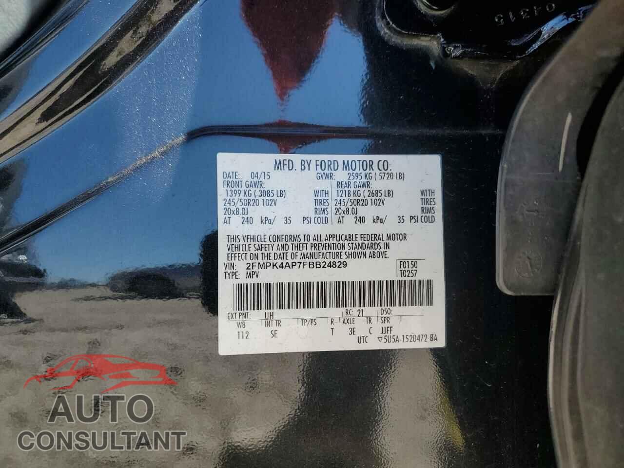 FORD EDGE 2015 - 2FMPK4AP7FBB24829