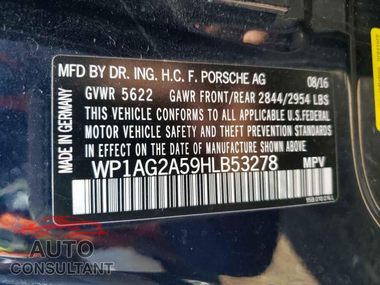 PORSCHE MACAN 2017 - WP1AG2A59HLB53278