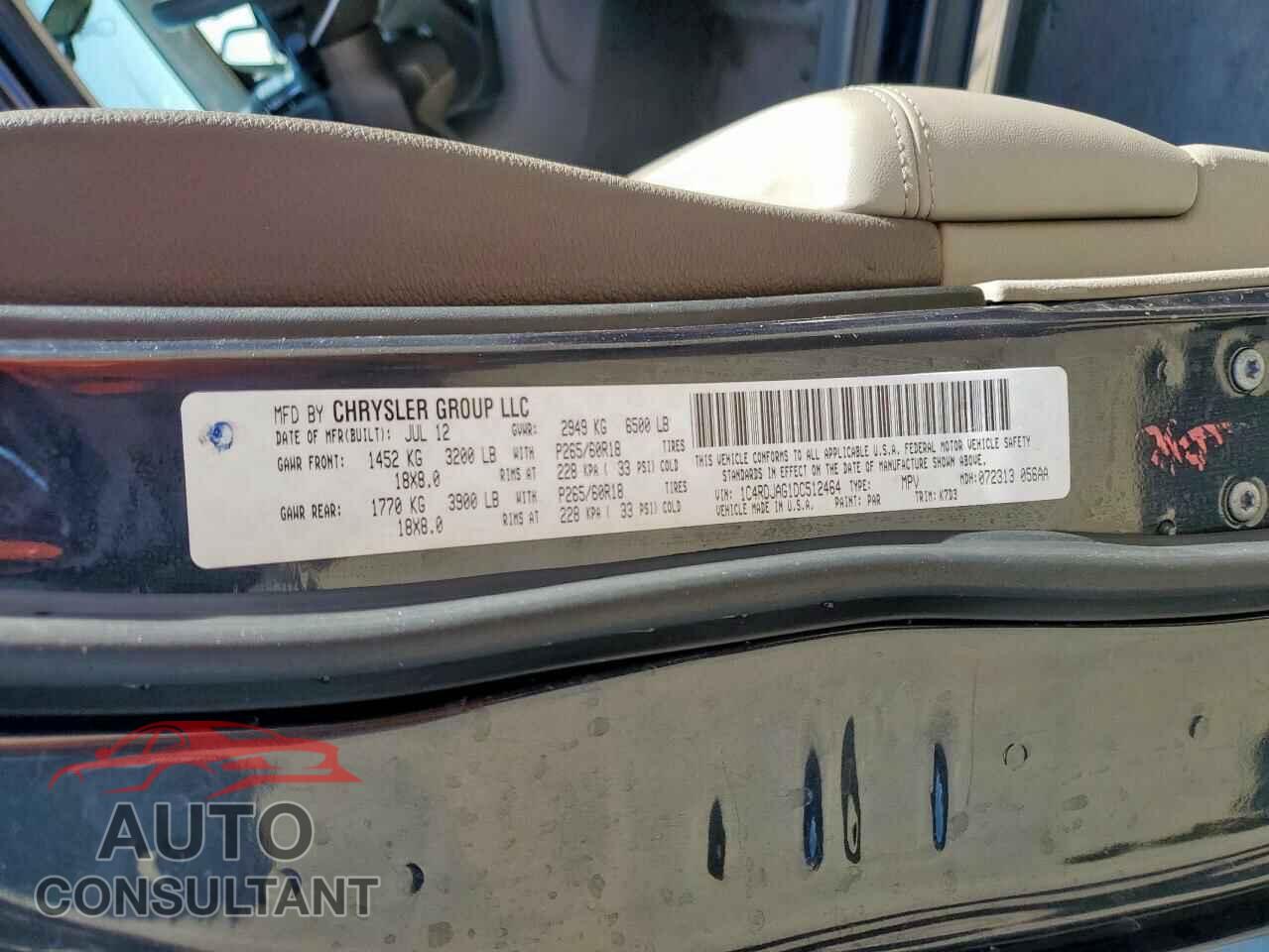 DODGE DURANGO 2013 - 1C4RDJAG1DC512464