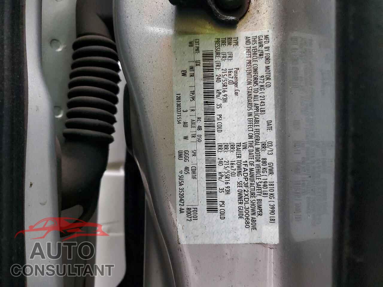 FORD FOCUS 2013 - 1FADP3F2XDL300680