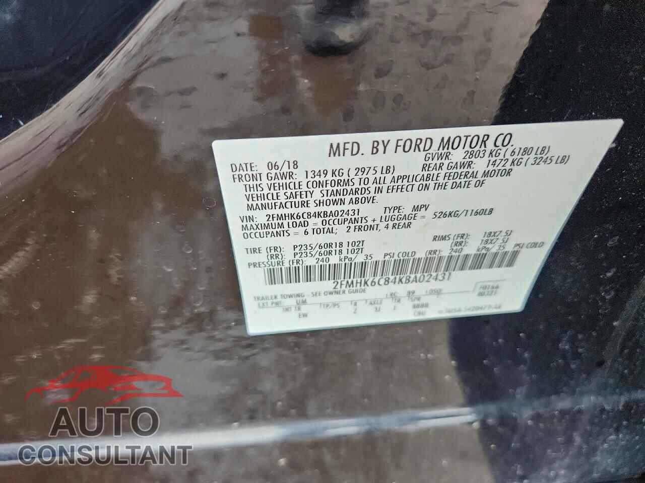FORD FLEX 2019 - 2FMHK6C84KBA02431