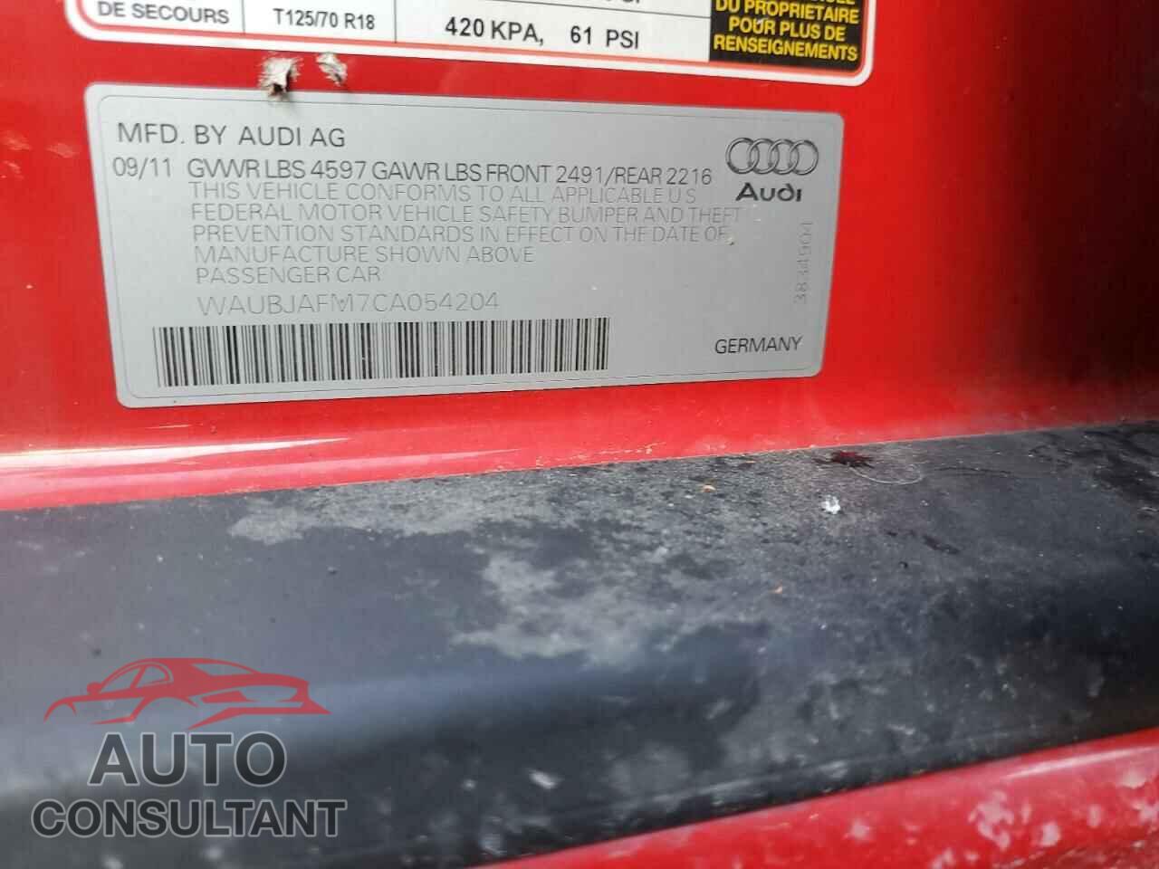 AUDI A3 2012 - WAUBJAFM7CA054204