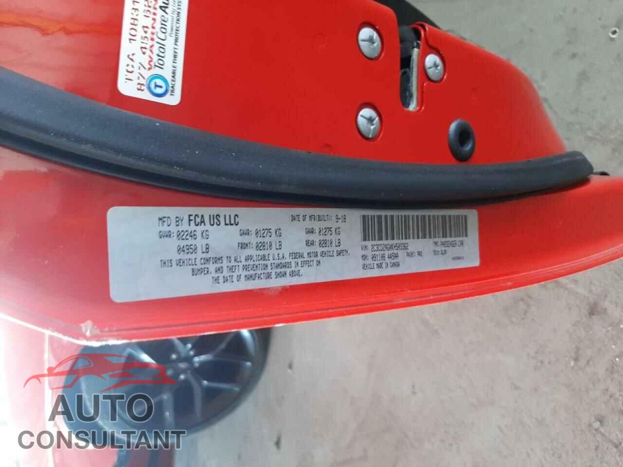 DODGE CHALLENGER 2019 - 2C3CDZAGXKH503362