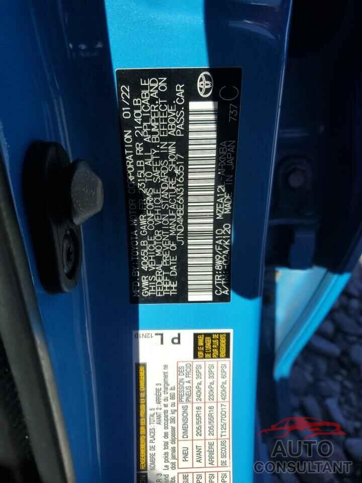 TOYOTA COROLLA 2022 - JTND4MBE6N3163517