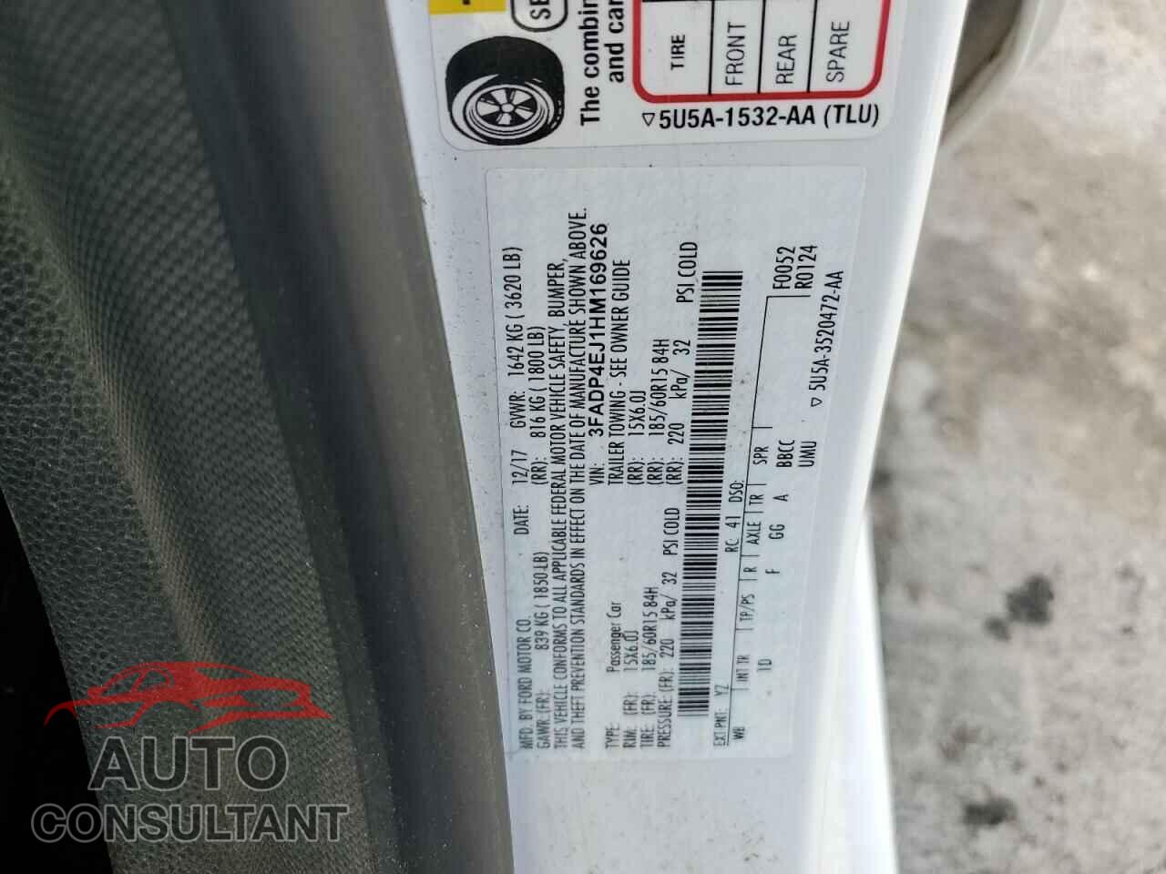 FORD FIESTA 2017 - 3FADP4EJ1HM169626