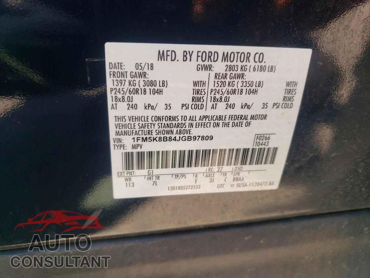 FORD EXPLORER 2018 - 1FM5K8B84JGB97809