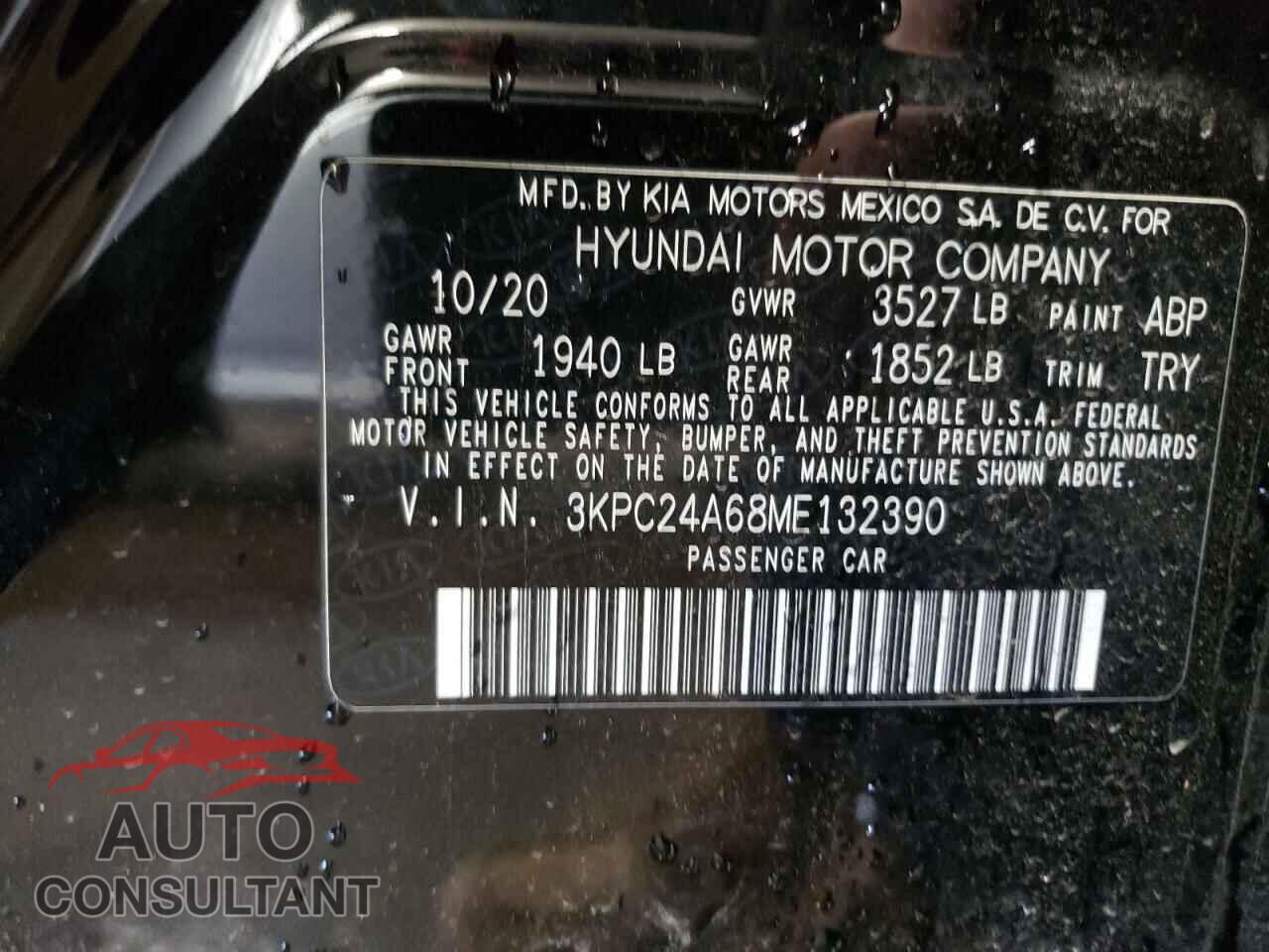 HYUNDAI ACCENT 2021 - 3KPC24A68ME132390