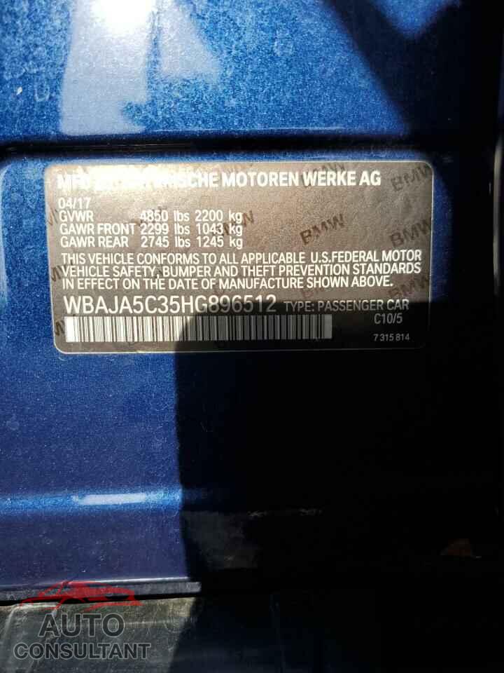 BMW 5 SERIES 2017 - WBAJA5C35HG896512
