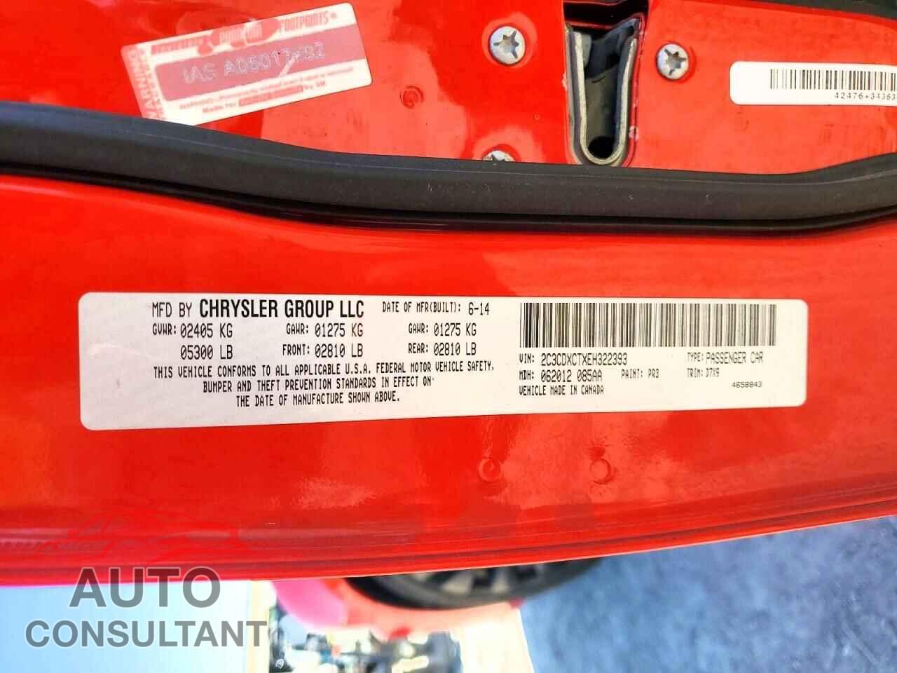 DODGE CHARGER 2014 - 2C3CDXCTXEH322393