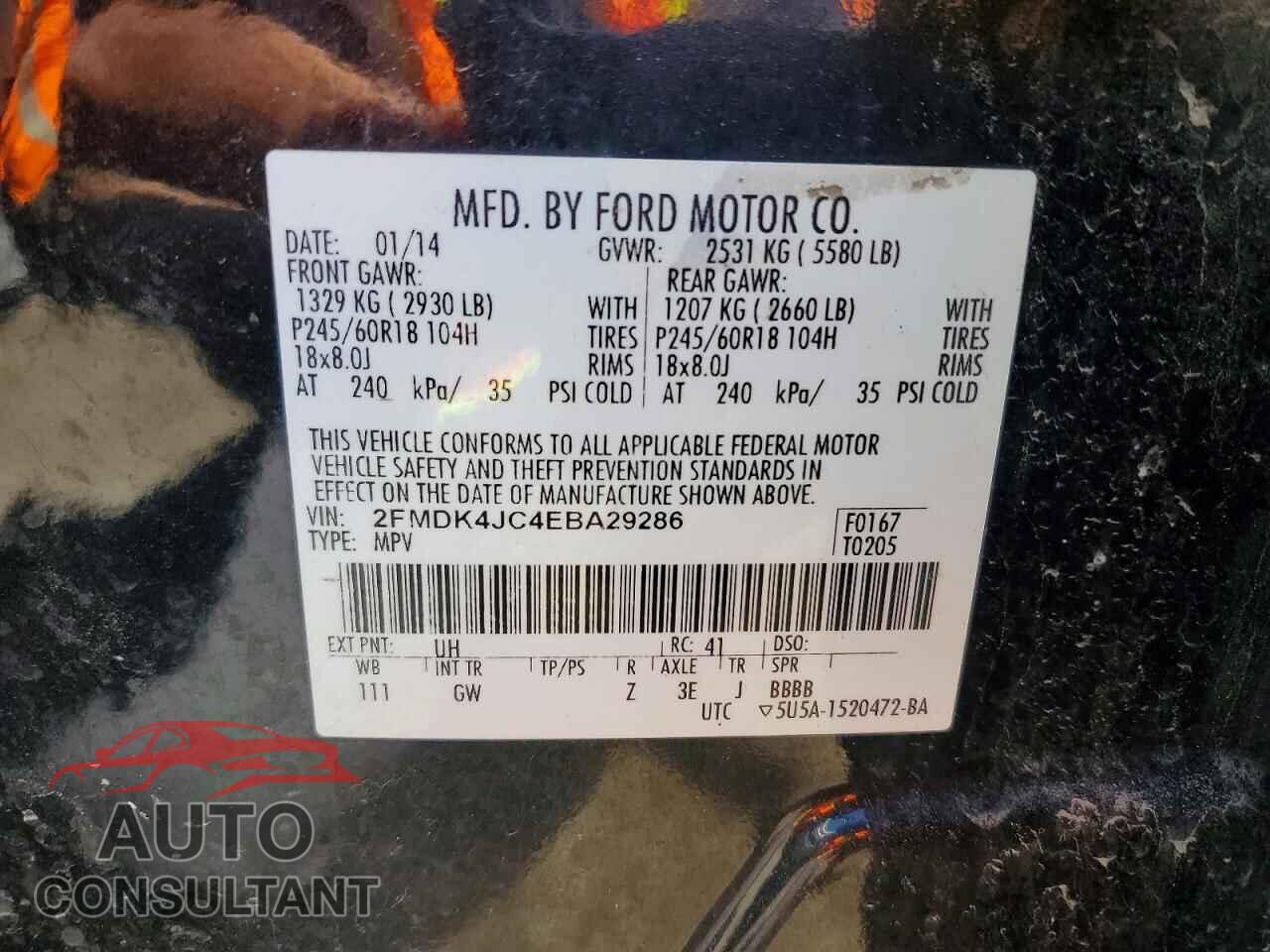 FORD EDGE 2014 - 2FMDK4JC4EBA29286