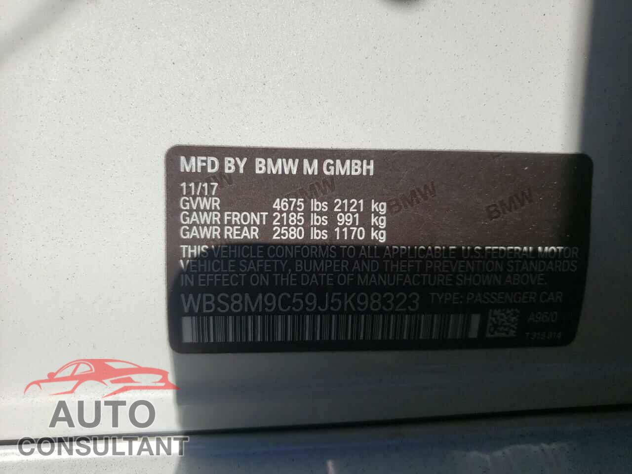 BMW M3 2018 - WBS8M9C59J5K98323