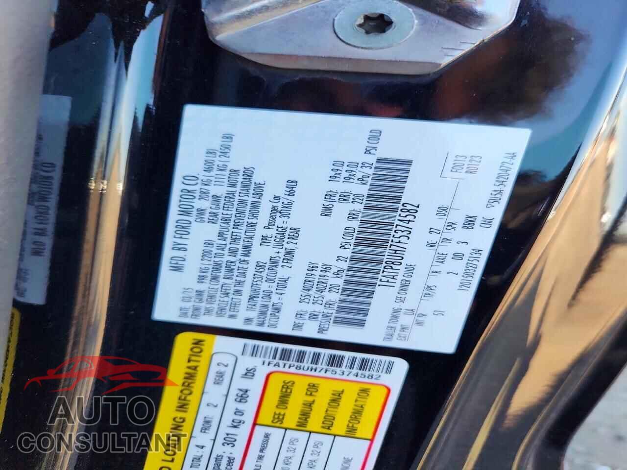 FORD MUSTANG 2015 - 1FATP8UH7F5374582