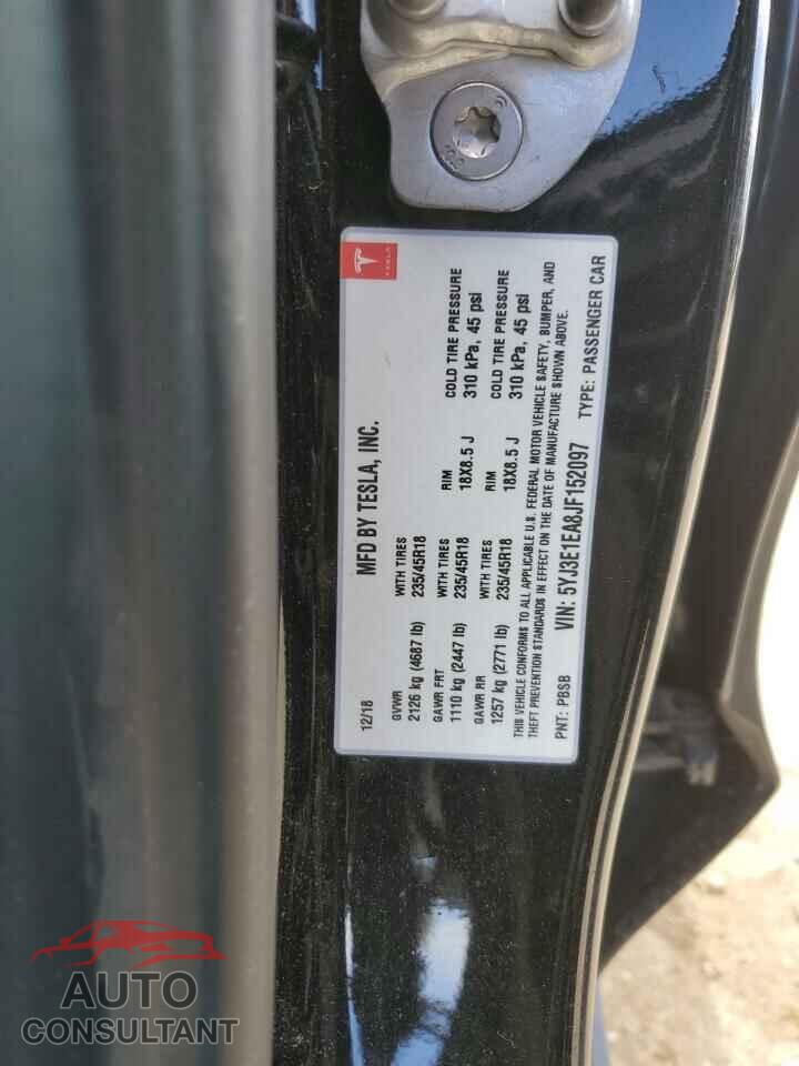 TESLA MODEL 3 2018 - 5YJ3E1EA8JF152097