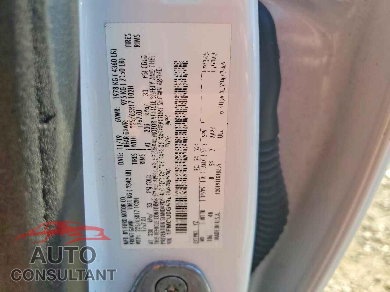 FORD ESCAPE 2020 - 1FMCU0G63LUA38536