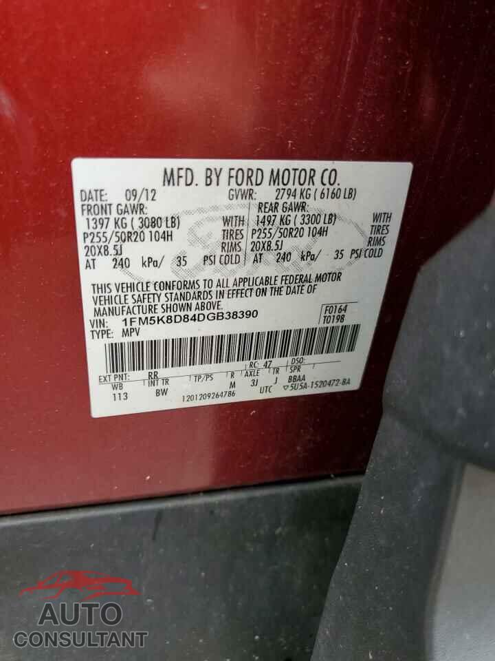 FORD EXPLORER 2013 - 1FM5K8D84DGB38390